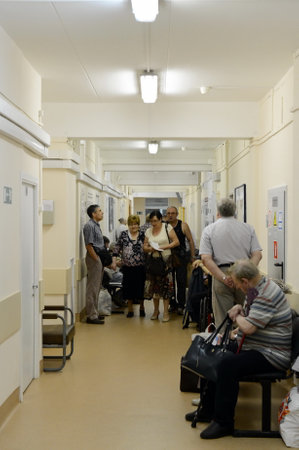 Turn to see a doctor in the city clinic.のeditorial素材