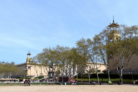 At the National Palace on Montjuic in Barcelonaのeditorial素材