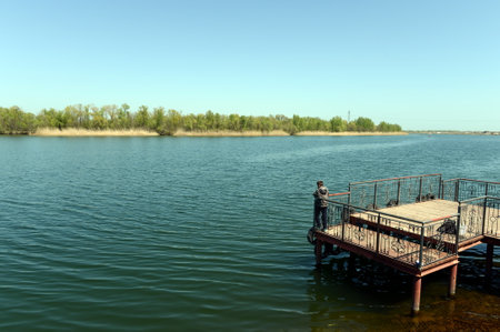 Berth on the Don River near the village of Romanovskaya, Rostov Region.のeditorial素材