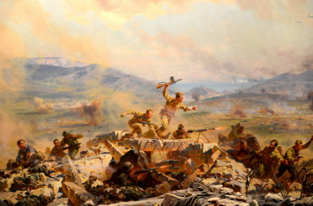 Fragment of the diorama "Assault of Sapun Mountain May 7, 1944" in Sevastopolのeditorial素材