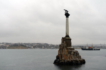 Monument to the flooded ships in the Sevastopol bay.のeditorial素材
