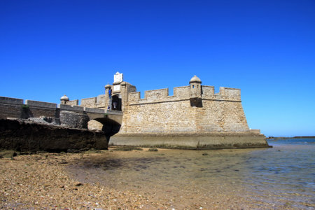 Fortress of San Sebastian on the shores of the ancient maritime city of Cadiz.のeditorial素材