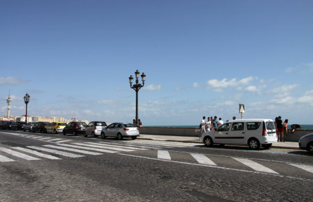 Quay in the city of Cadiz, standing on the Atlantic coast.のeditorial素材