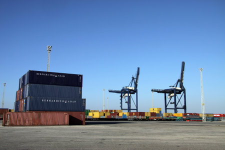 Container yard in the seaport of Cadiz.