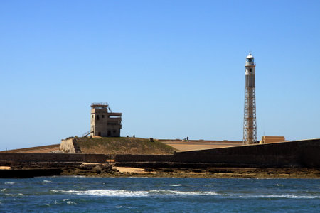 Fortress of San Sebastian on the shores of the ancient maritime city of Cadiz.のeditorial素材