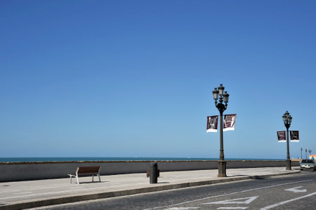 Quay in the city of Cadiz, standing on the Atlantic coast.のeditorial素材