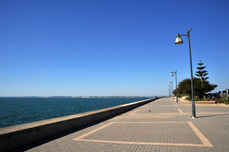 Quay in the city of Cadiz, standing on the Atlantic coast.のeditorial素材