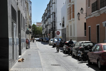 The Ancient street of Cadiz, one of the oldest cities in Western Europe.のeditorial素材