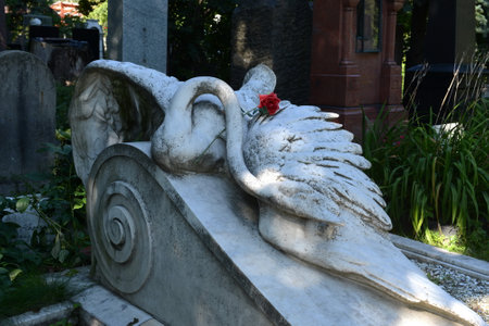 The grave of the Russian opera singer Leonid Sobinov at the Novodevichy Cemetery in Moscow.のeditorial素材