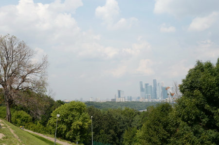 City landscape of Moscow from the Sparrow Hillsのeditorial素材
