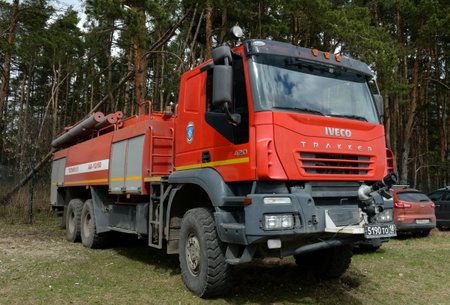 Fire truck at the airport Myachkovo