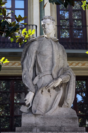 Monoment to artist Alonso Cano Almansa sculptor Antonio Cano Belt in Granadaのeditorial素材