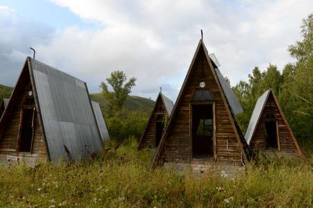 Abandoned tourist complex "Eldorado" at the mouth of the Inya Altai Territoryの写真素材