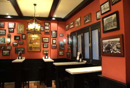 Interior cafe "One Hundred Sandwiches" in Sevilleのeditorial素材