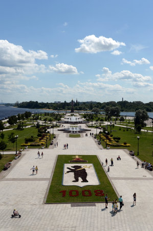 Park on the Volga and Kotorosl in Yaroslavlのeditorial素材
