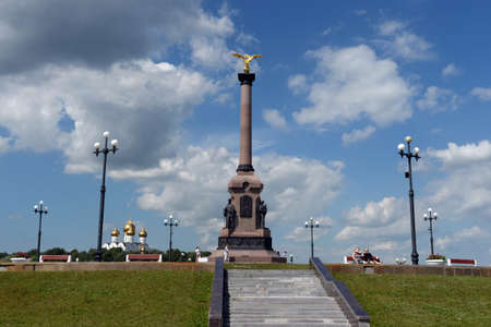 The monument to the 1000 anniversary of Yaroslavl on the Arrowの写真素材