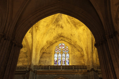 Interior of the Church of the Seville Burial Place of Christopher Columbusのeditorial素材