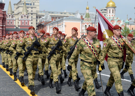 Soldiers. The 74th anniversary of the Victoryのeditorial素材