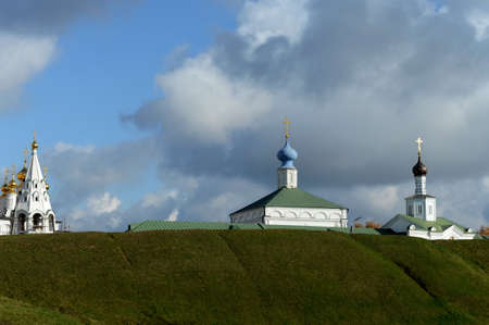 Ryazan Kremlin behind the earthworksの写真素材