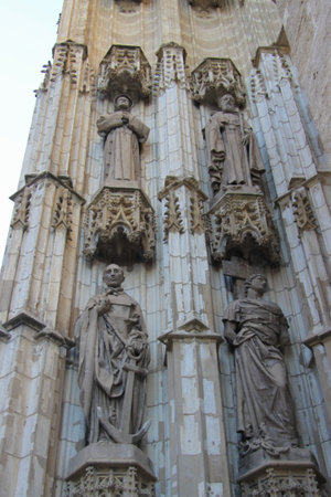 Sculptures at the cathedral in sevilleのeditorial素材