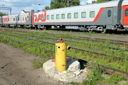 Moscow-Passenger-Paveletskaya railway stationのeditorial素材