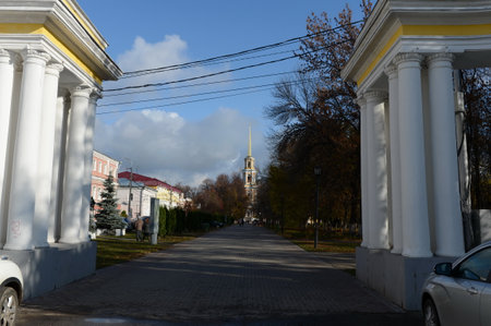 Sobornaya street in the city of Ryazanのeditorial素材