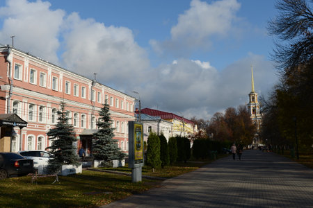 Sobornaya street in the city of Ryazanのeditorial素材