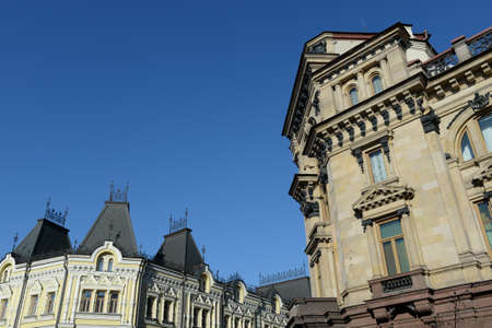 The building of the bank and the historical apartment house of the Tretyakov brothers on Kuznetskiy Most Street in Moscowの写真素材
