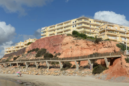 Playa de Aguamarina beach in Orihuela Costa. Spainのeditorial素材