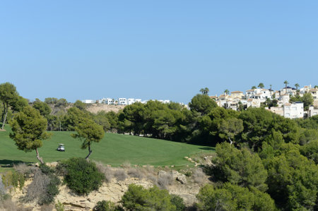 ORIHUELA, COSTA BLANCA, SPAIN - SEPTEMBER 21, 2018: Golf courses in Orihuela. Spainのeditorial素材