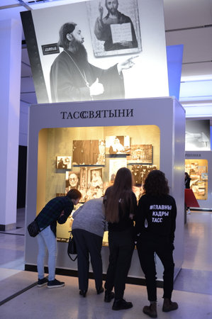 Photo exhibition "The main shots of the country. TASS opens photo archives" in the Moscow Central Exhibition Hall "Manege"のeditorial素材