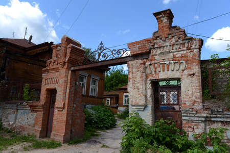 Old brick gate in the center of Kaluga