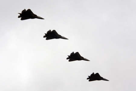 Russian multi-purpose fighters of the fifth generation Su-57 in the sky over Moscow's Red Square...