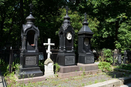 The grave of the Filippov merchant family at the Vagankovsky Cemetery in Moscowのeditorial素材