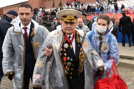 World War II veteran Vice Admiral Ashot Sarkisov on Moscow's Red Square during the celebration of...