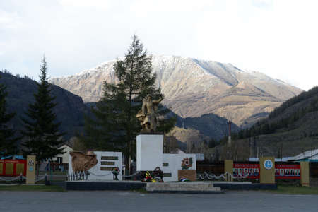 Monument to the soldiers of the Great Patriotic War in the village of Aktash. Altai republicのeditorial素材