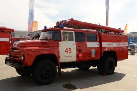 Fire truck based on ZIL-130 in the Military-patriotic Park of culture and recreation Patriot....