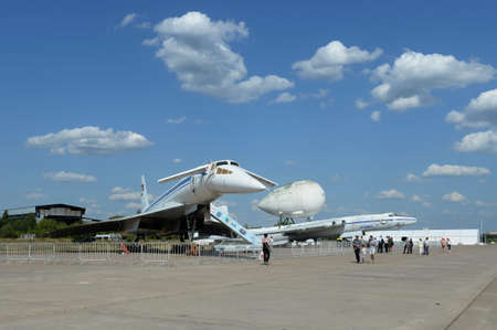 Upgraded long-range radar detection and control aircraft (AWACS) A-50U "Sergey Atayants" at the International Aviation and Space Salon MAKS-2021 in Zhukovskyのeditorial素材