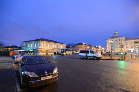 Night Station Square in Belgorod