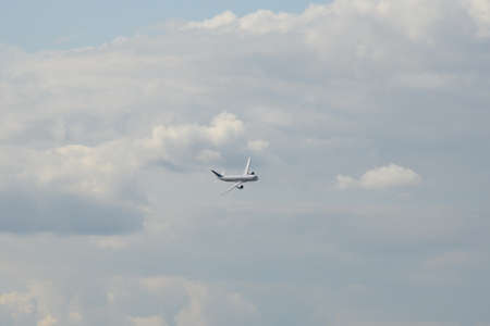 Demonstration flight of the new Russian twin-engine passenger aircraft MS-21-300 at the...