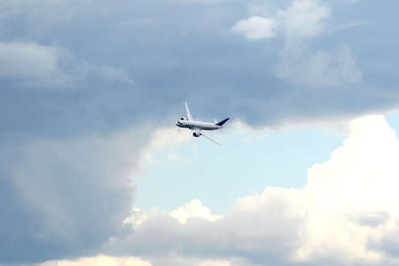 Demonstration flight of the new Russian twin-engine passenger aircraft MS-21-300 at the...