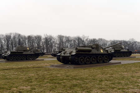 Armored vehicles in the State Military Historical Museum-Reserve Prokhorov Field in the Belgorod...