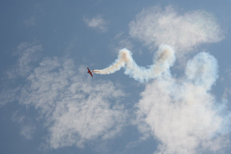 Sports aircraft Extra-330 in the sky at the International Aviation and Space Salon MAKS-2021