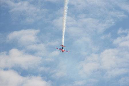 Sports aircraft Extra-330 in the sky at the International Aviation and Space Salon MAKS-2021ru