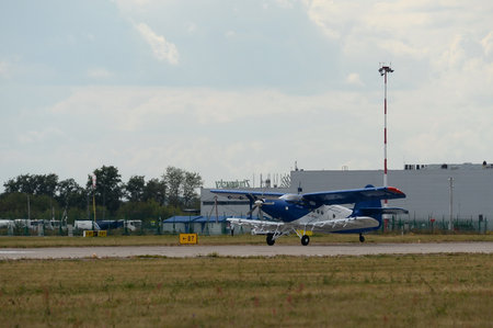 The light multipurpose aircraft TVS-2MS Partizan at the International Aviation and Space Salon...
