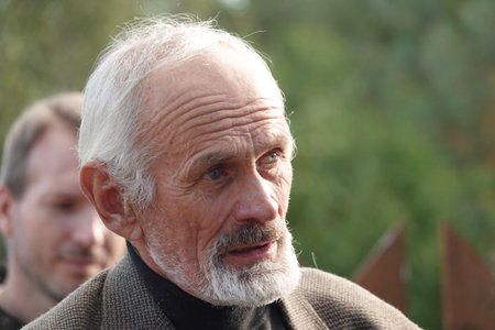 The guide-caretaker of the museum "Dacha of the artist Konstantin Korovin" Vladimir Seliverstovのeditorial素材