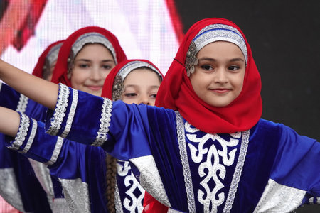 Dagestan national dance at the festival "Peoples of Moscow"のeditorial素材
