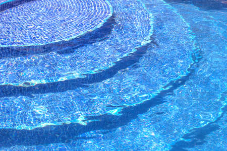 Blue stairs of swimming poolの写真素材
