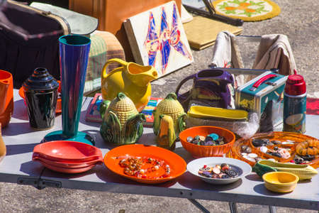 Assortment of flea market in USAの写真素材