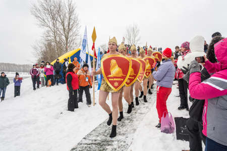 At the festival of Winter fun in Uglich 2015. Russia, Uglich, February 07.のeditorial素材